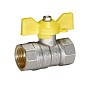 Кран латунный Temper серия 83 DN15 PN40 никелированный газовый бабочка м-м ГОСТ Р 59553
