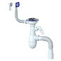 Сифон для мойки Unicorn В427Р, 40х50 гибкий отвод, 3 1/2'' х40 с отводом для стиральной машины, круглый и прямоугольный перелив купить в Воронеже | "Проконсим"