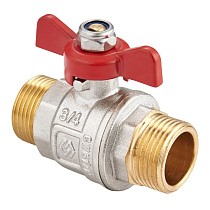 Краны латунные шаровые DN 15-25 PN 40 никелированные бабочка штуцер-штуцер MVI BV.515 купить в Воронеже | "Проконсим"